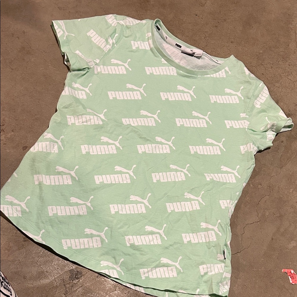 Puma Light Green Logo Tee
